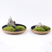 New Chinese disc simulation mountain green plant landscape ornaments Hotel crafts Home model room soft decoration products