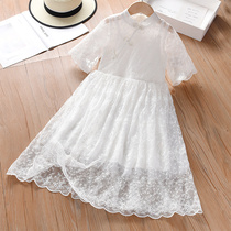 Girl lace dress with dress for summer clothes 2022 new ocean gas girls big child womens tennis princess dresses