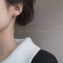 Cute small red fruit Cherry earrings temperament personality simple Joker Super fairy small earrings earrings earrings