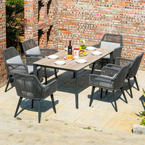 Outdoor table and chair Tea table combination Courtyard Outdoor leisure Open-air terrace Garden Yard Balcony Rattan rattan chair Tea table