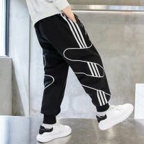 Boys spring and autumn sports pants bunched feet casual pants 2021 new boy handsome trousers children loose pants tide boy