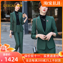 Fashion goddess fan professional suit 2021 autumn and winter New Korean temperament sales department jewelry shop work suit
