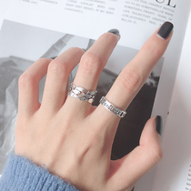 Sterling Silver small fish group ring creative sexual cold wind Japan and South Korea simple and fresh six-character truth food finger ring female male tide