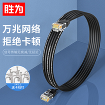 Shengwei network cable Household super six 10 gigabit high-speed ultra-fine pure copper elbow computer network cable 1M 3 5 meters