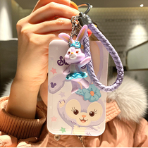 Cute cutting card documents sleeve Student Dining Card Campus Metro Bus Card Hanging with Hanging Neck key buckle Access control