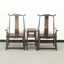 Laos big red sour branch official hat chair three-piece set Cochin rosewood armchair mahogany grand master chair old material palace chair