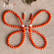 (Zhuoyu Hall) 6mm108 Buddha Pearl Yunnan original mine Baoshan Nanhong Hand String Bracelet Necklace Li Zhuoyu Carving