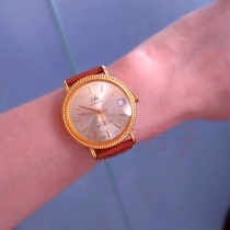 Antique collectibles inventory Shanghai watch factory gold-plated mens calendar mechanical watch manual winding hair mens watch