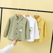 Boys casual autumn clothes 2021 New Baby tide childrens clothing childrens cotton shirt top Children foreign style thin shirt