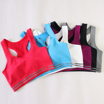 Sports bra｜Womens medium and low strength no steel ring fitness underwear short bottom I-shaped vest with chest pad
