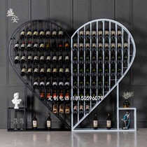 Wrought red wine cabinet home floor wine rack custom creative restaurant partition bar winery wine display cabinet