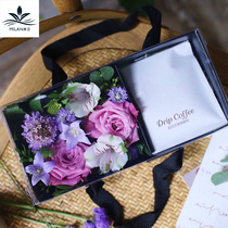 Net Red Flowers Suitcases Mooncake Flowers Box Folded Cardboard Box Floral Flower Arrangement Box Flower Basket Flowers packaging box