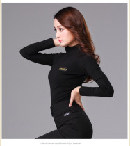 Dan Baoluo high-collar long-sleeved jacket modern dance Latin dance practice suit plus Velvet National Standard ballroom dance lady dance dress