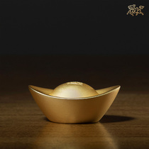  Copper master all-copper decorationall-copper real gold surface ingotHome decoration gold ingot decoration