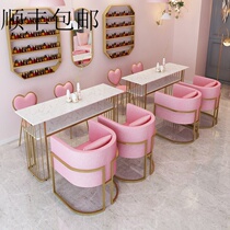 Personality Custom Ins Nordic Marble Nets Red Beauty Chia Table Gold Single Double Beauty Chia Terrace Beauty Club Table