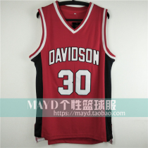 Customized No. 30 University Jersey library day Davidson College retro American embroidered basketball uniform vest men