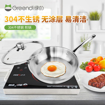 Green Pan Non-stick 304 Stainless steel Less Fume Wok Omelet Steak Gas Stove Induction cooker Special