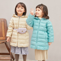 Girls down jacket long and thin childrens down jacket