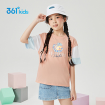 361 Scout girls CUHK children T-shirts 2022 Summer new fashion children 100 hitch round collar comfort short sleeves