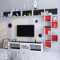 TV background wall wall shelf Film wall lattice living room wall creative wall cabinet Bedroom decoration rack