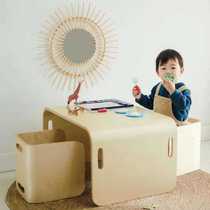 Childrens table and chair set kindergarten desk multifunctional eating toy table writing table home baby learning table