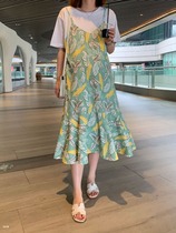Pregnant woman summer fashion Fashion Fake two pieces Fancy Dress Surges Dresses Relaxation Medium Long Summer New Breathable Little Subs