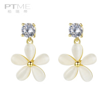 Flower petals sterling silver stud earrings simple women small small earrings small fresh flower earrings earrings 2021 new trend