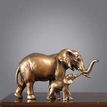 Zhaocai bronze golden light luxury Elephant Ornaments modern creative living room Office wine cabinet decorations TV cabinet furnishings