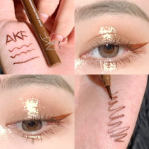AKF eyeliner Eyeliner Pen Waterproof no dizziness long lasting novice beginner super easy to use Brown very fine glue pen