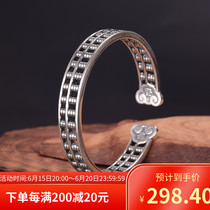 Foot Silver 999 Retro Personality Creative 100 Lap Brief About the Abacus hollowed-out opening Xiang Cloud Abacus bracelet