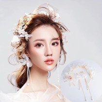 Korean headdress Mori wedding bride Super fairy sweet Korean wedding hair hoop Princess simple wedding accessories