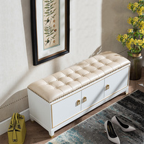 Simple white shoe cabinet change shoe stool one solid wood leather whole shoe change shoe cabinet home door storage cabinet porch cabinet