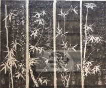 Stele rubbings Zheng Xie Zheng Banqiao Banqiao bamboo four screens four screens Yin Wen Sanbao study decoration copy