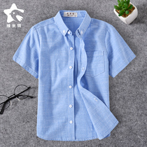 Boys shirt short-sleeved summer new cotton half-sleeved shirt for big childrens childrens cotton half-sleeved shirt summer boy breathable