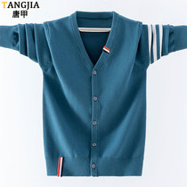 Cardiovert hooded sweatshirt pure cotton autumn winter new V collar Korean version loose ins Teenage Student Individuality Sweater Jacket