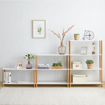 Bedroom shelf bedside floor-to-ceiling solid wood living room simple small household multi-storey Korean kitchen storage bookshelf