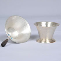 Fine workshop 9999 Sterling silver tea leak Sterling silver tea filter Handmade tea leak Sterling silver tea ceremony tea set Rosewood handle