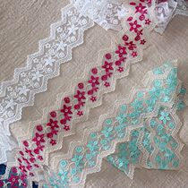 High quality mesh flowers embroidered lace fabric clothing DIY headdress decoration accessories home sewing