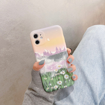 Green flower oil painting for 12promax Apple x phone case iPhone7p 8plus net red xs max xr 13 Tide brand 11pro m