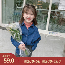 Foam home Custom childrens clothing 2021 new girls autumn clothes shirts children denim jacket baby spring and autumn blouses