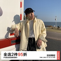 OFFBORD fake two shirt men long sleeve solid color spring and autumn 2021 new casual versatile handsome shirt coat