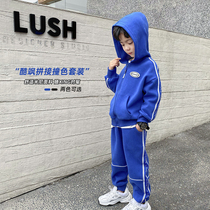 Fashionable childrens sports suit Spring and Autumn Tide childrens clothing 2021 New handsome boy two-piece autumn clothes