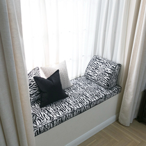 Customized floating window mat window mat Nordic American style model room card seat mat tatami cushion black and white zebra pattern