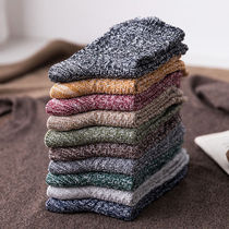 Socks Mens mid-cylinder Long Sox autumn Winter Trend Rough Line National Wind Retro Men Midbarrel Socks Wool wool knit Sox stockings