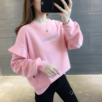 Early autumn pink sweatshirt women 2021 New Net red autumn wear thin coat fashion small coat ins tide