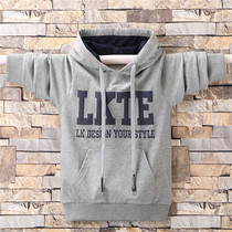 Boys sweater spring pullover hooded cotton long-sleeved T-shirt childrens sweater big childrens casual hoodie tide 6