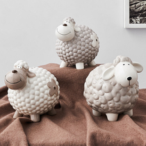 Nordic Creativity Cute Sheep Storage Tank Deposit pot Desirable Living Room Pendulum childrens room Placement Birthday present