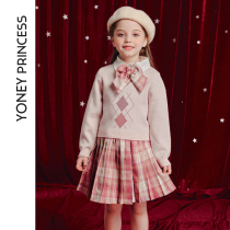 Yongli jk sweater childrens clothing girl suit skirt children autumn childrens princess skirt foreign style small fragrant dress