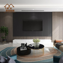 Bamboo and wood fiber integrated wallboard Solid color grille wood board Hotel living room bedroom TV background wall Quick installation gusset board