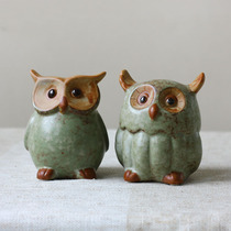 American living room ornaments home accessories retro country ceramic owl creative crafts clear soup sleeper fruit